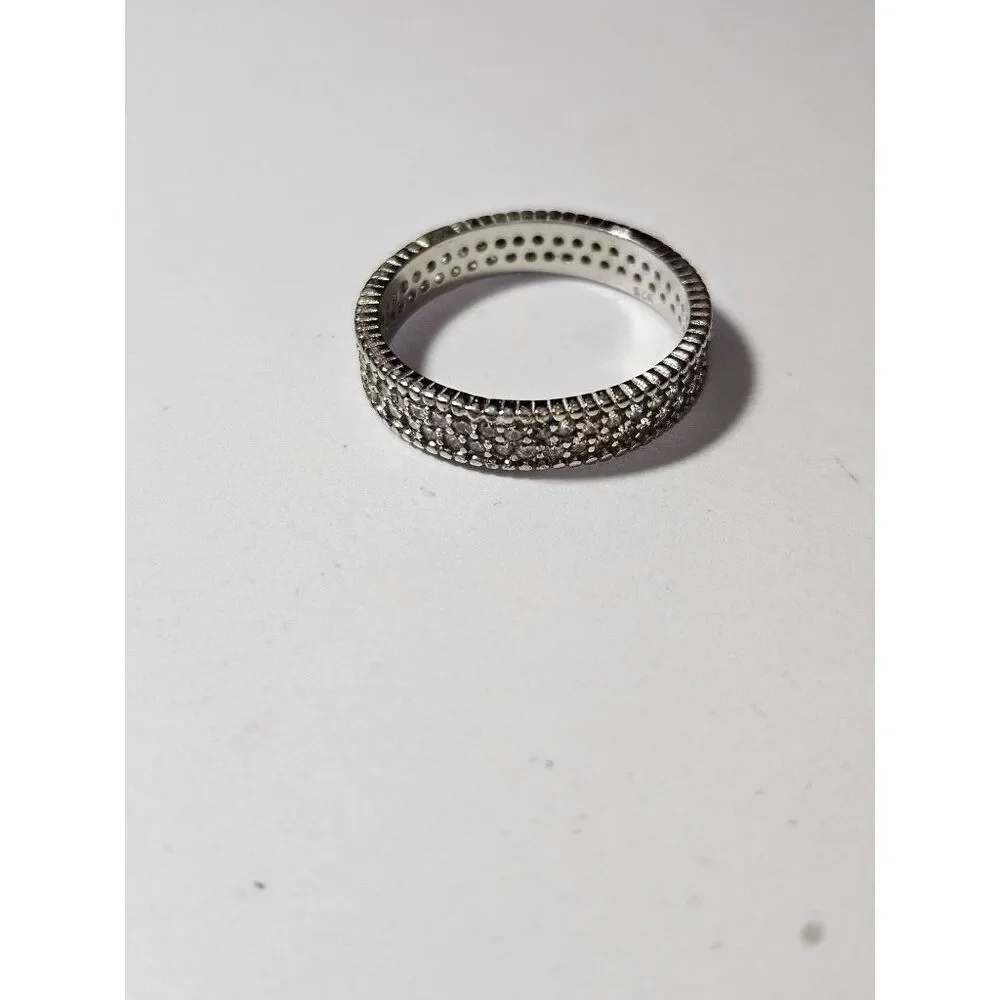 Sterling silver clear cz ring size 8